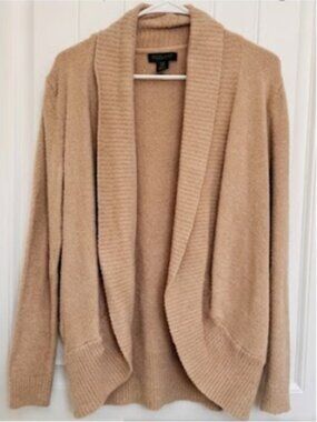 Rachel Zoe Tan Open Front Cardigan Sweater Shawl‎ Collar Women's M